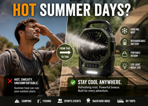 MistBreeze™ Portable Cooling Fan