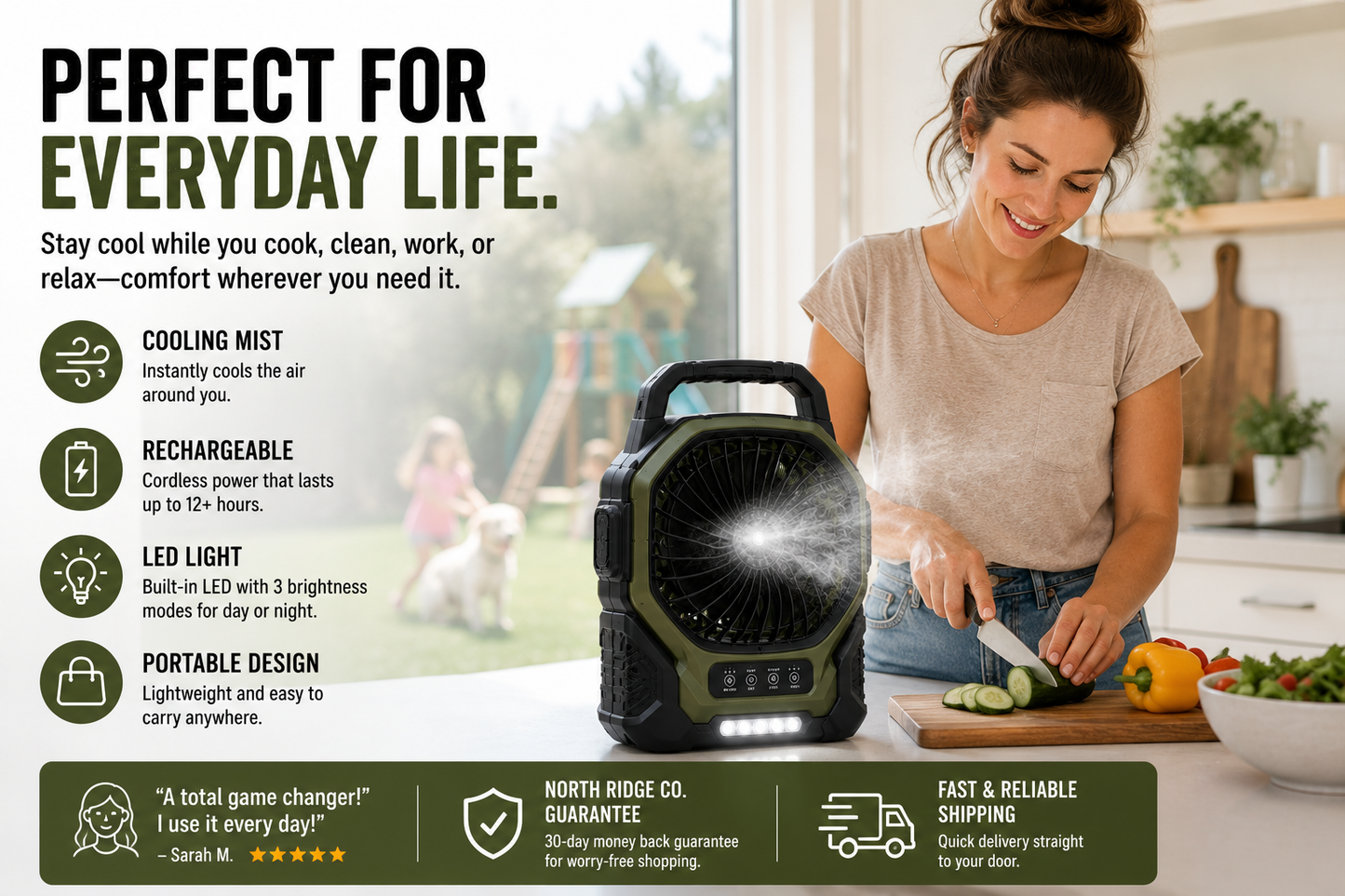 MistBreeze™ Portable Cooling Fan