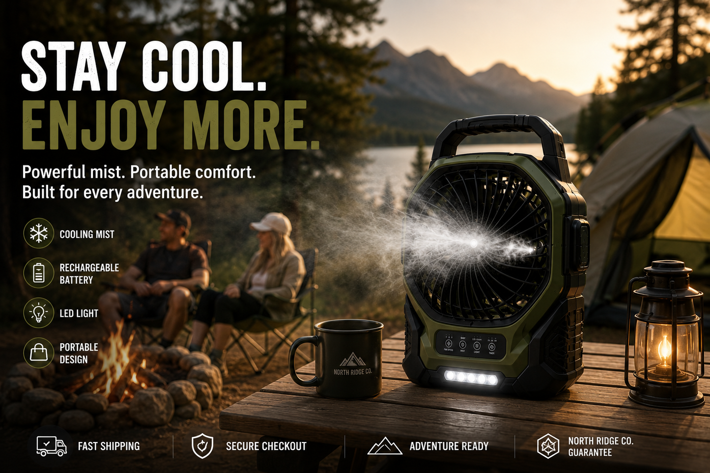 MistBreeze™ Portable Cooling Fan